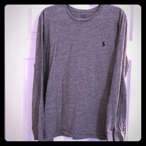 Polo gray long sleeve cotton t-shirt. XXL